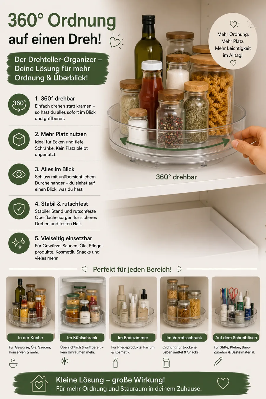 360 Grad Drehteller-Organizer
